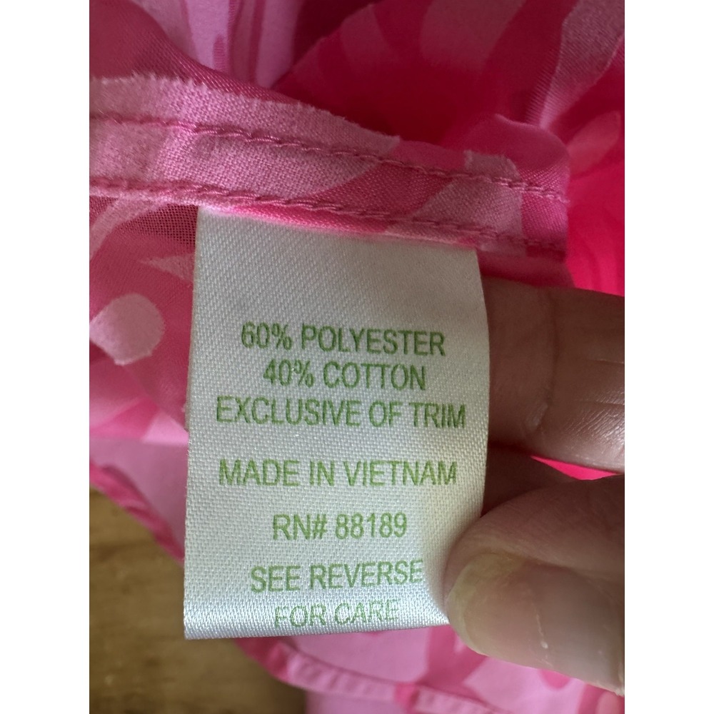 Lilly Pulitzer Pink Shirt Resort Fit Button Up Floral Sheer Beach Sz XL - Picture 8 of 12